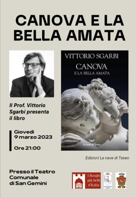 immagine VITTORIO SGARBI  presenta il suo libro  “Canova e la Bella Amata” giovedì 9 marzo ore 21.00