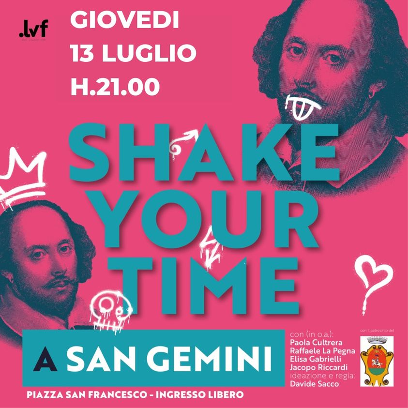 immagine 13 luglio ore 21:00 William Shakespeare a San Gemini  Shake your time